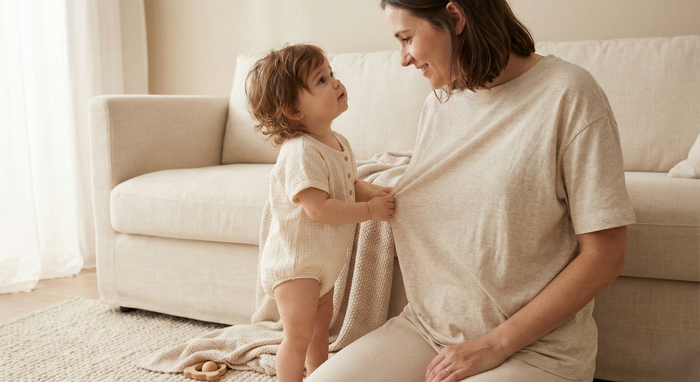 Mother with child that wants breast